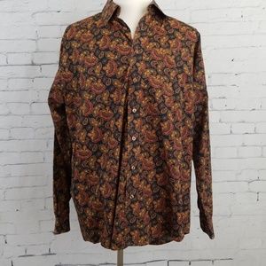 Mens Cinch Paisley Western Shirt Black Orange